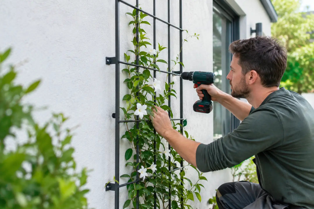 Rankhilfe an Hauswand befestigen - sicher montiert