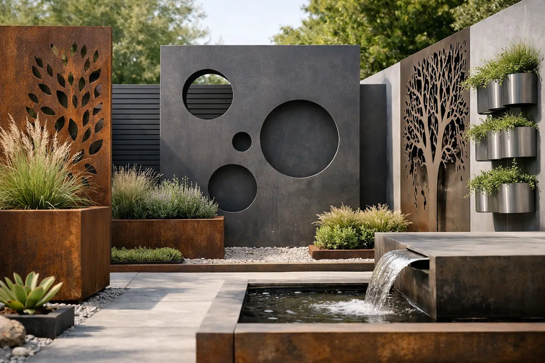 7 Ideen für Gartenwände aus Metall