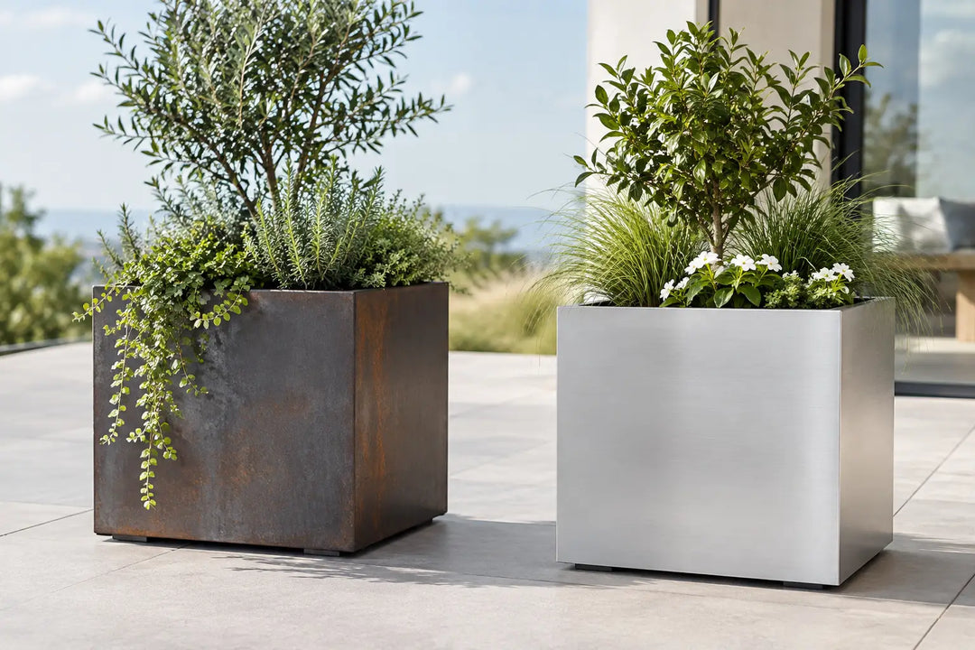 Stahl oder Aluminium Pflanzkübel richtig wählen