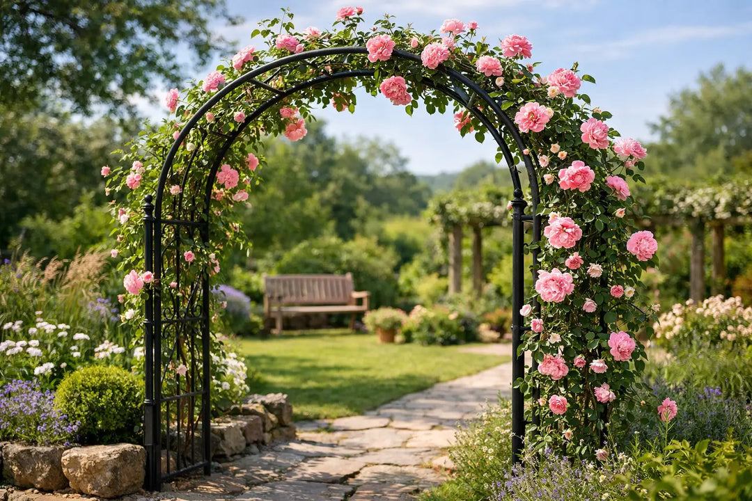 Rosenbogen richtig im Garten platzieren