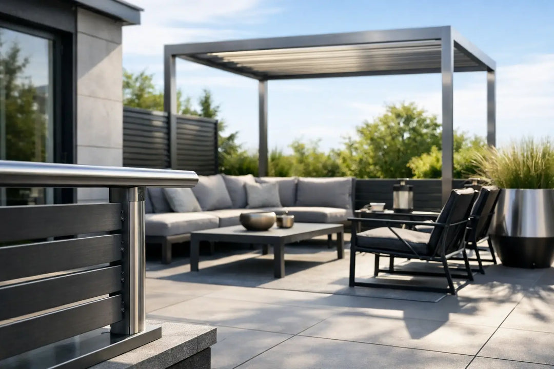 Terrasse mit Metall akzentuieren