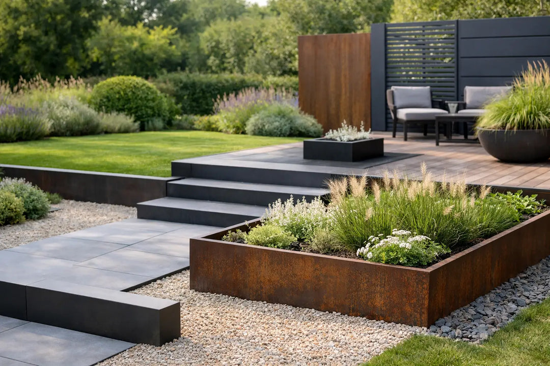Gartenzonen mit Metallelementen definieren