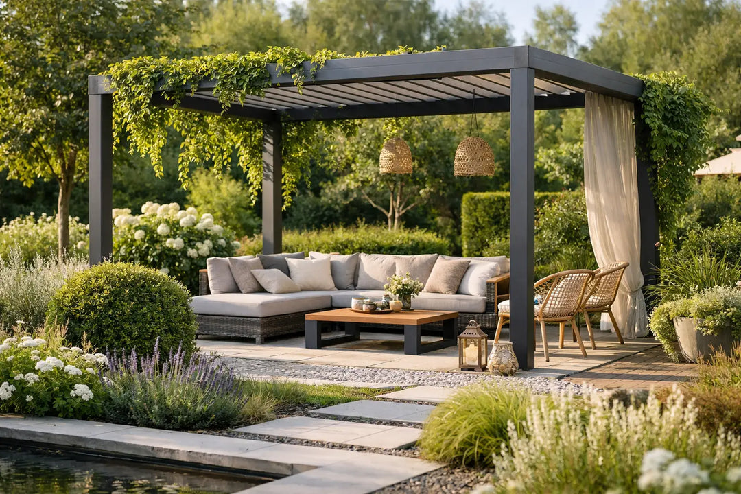 Pergola im Garten integrieren - so wirkt sie stimmig