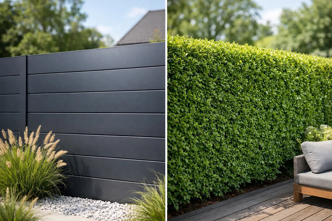 Metallpaneel oder Hecke als Sichtschutz?