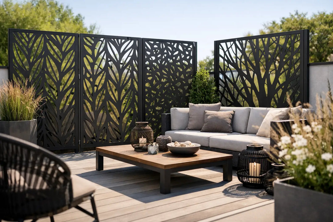Deko Sichtschutz Terrasse aus Metall