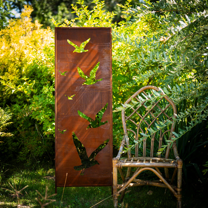 Sichtschutz Gartenpaneel Metall – Motiv Möwen, 160 × 50 cm