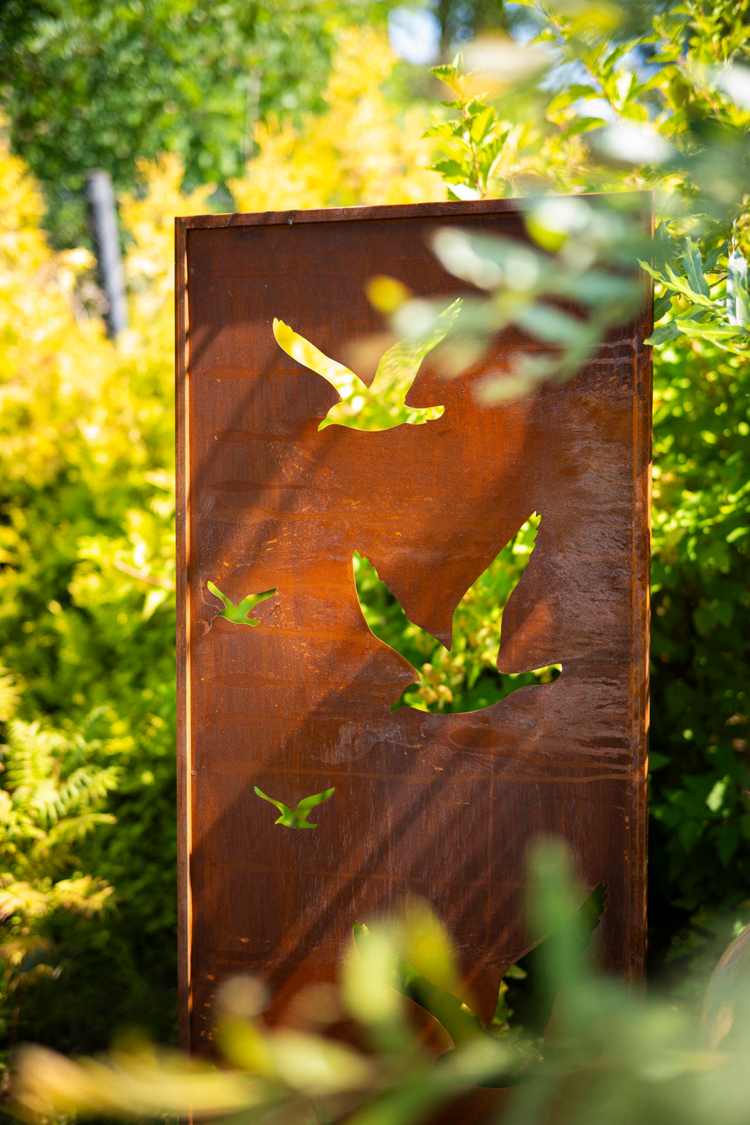 Sichtschutz Gartenpaneel Metall – Motiv Möwen, 160 × 50 cm
