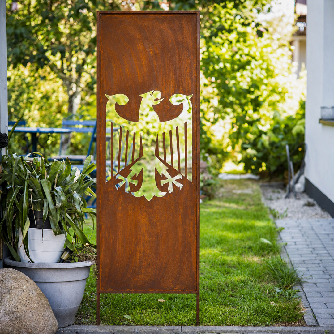 Sichtschutz Gartenpaneel Metall – Motiv Adler, 160 × 50 cm