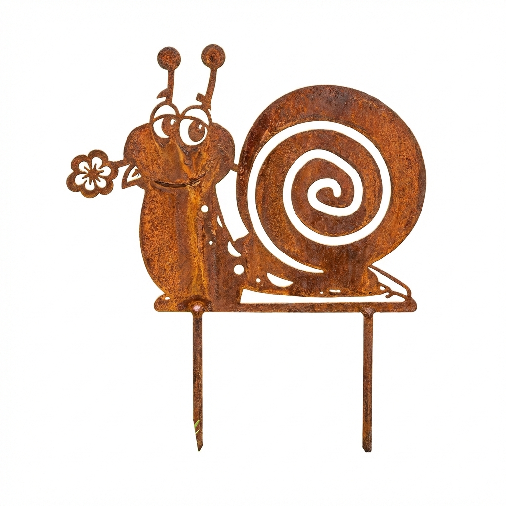 Gartendeko Schnecke aus Metall, 20 cm