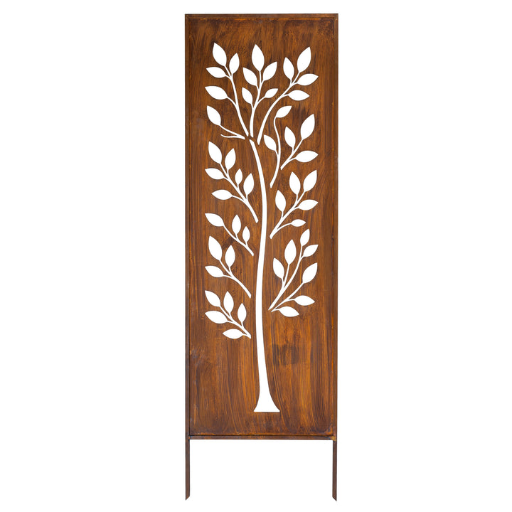 Sichtschutz Gartenpaneel Metall – Motiv Großer Laubbaum, 160 × 50 cm