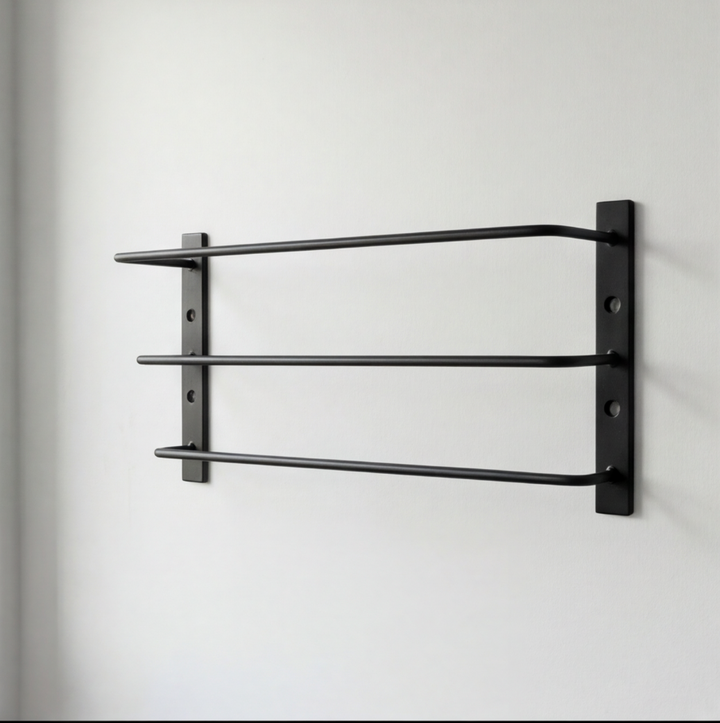 Wandhandtuchhalter LOFT 3-stufig – Schwarz Metall für Bad & Küche