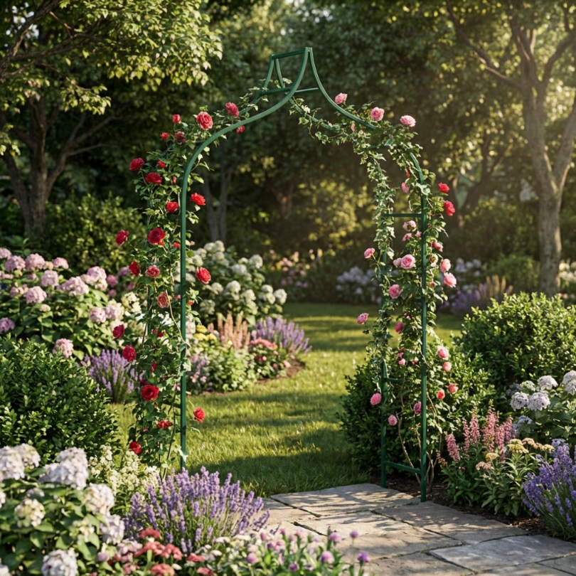 Metall Gartenbogen 240 × 150 cm Grün