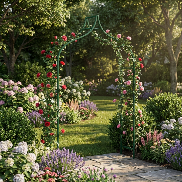 Metall Gartenbogen 240 × 150 cm Grün