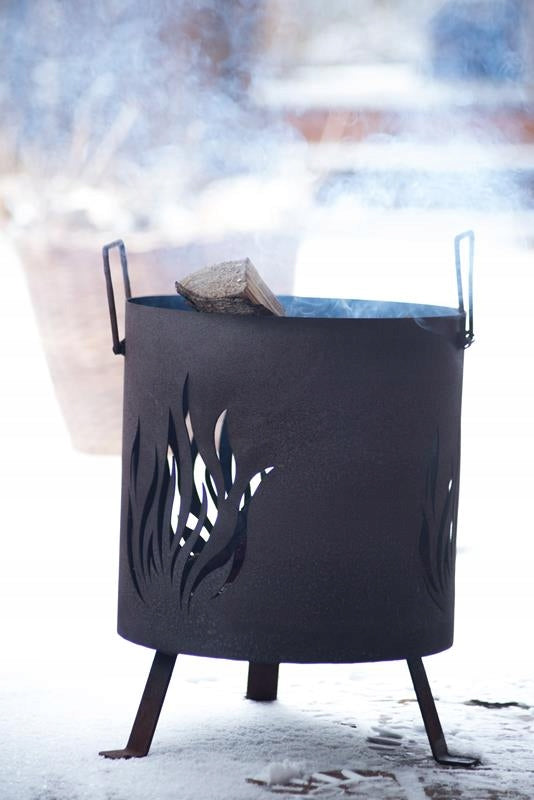 Feuertonne Gartenfeuerstelle aus Metall in Rostoptik, Ø 30