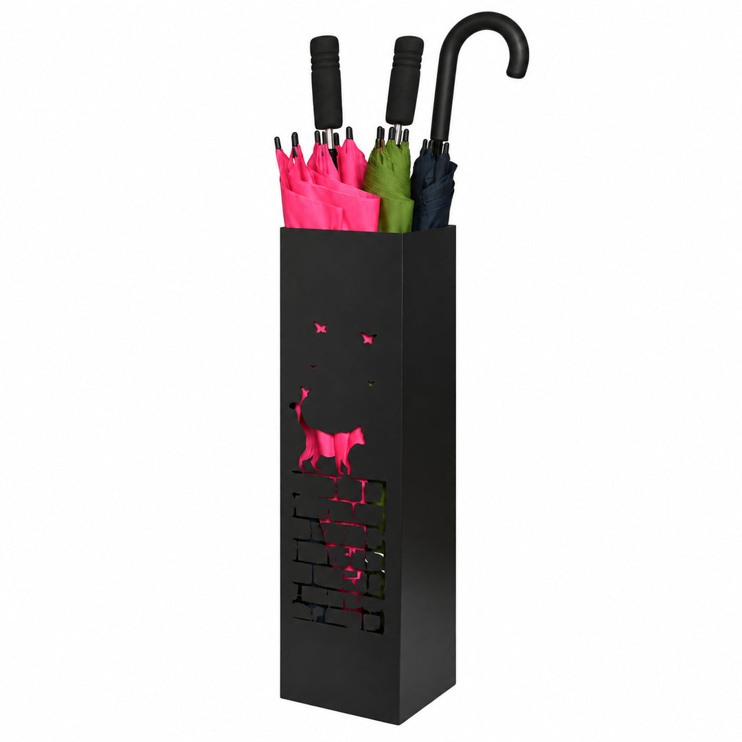 Metal Umbrella Stand – Umbrella Holder with Leaf Motif