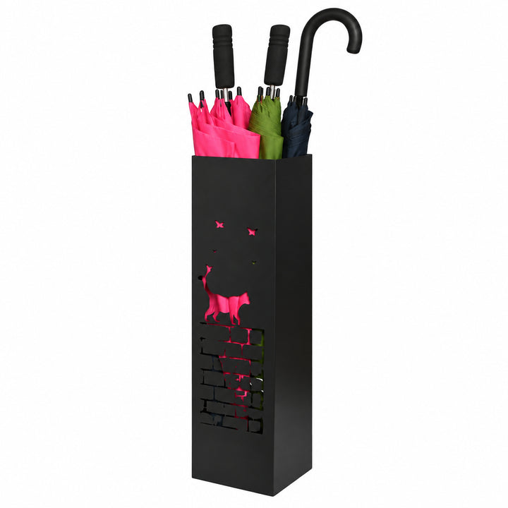 Metal Umbrella Stand – Umbrella Holder with Leaf Motif