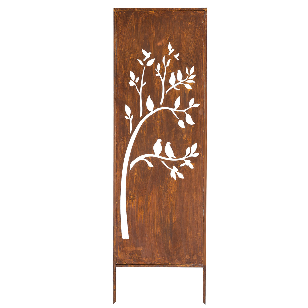 Sichtschutz Gartenpaneel Metall – Motiv Großer Laubbaum, 160 × 50 cm