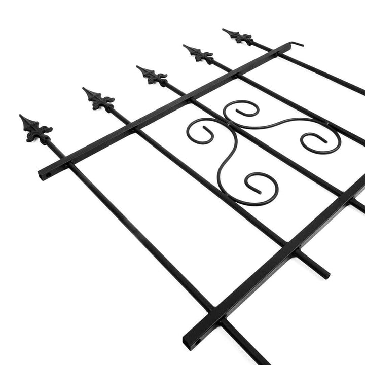 Gartenzaun Element Metall Schwarz – Beeteinfassung mit Muster, 66 × 75 cm