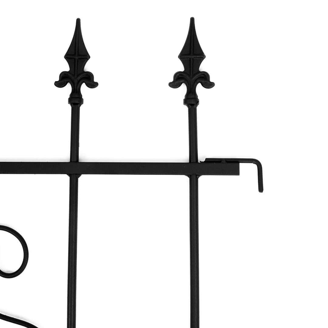 Gartenzaun Element Metall Schwarz – Beeteinfassung mit Muster, 66 × 75 cm