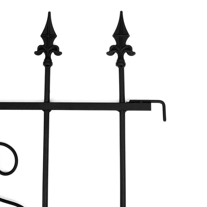 Gartenzaun Element Metall Schwarz – Beeteinfassung mit Muster, 66 × 75 cm