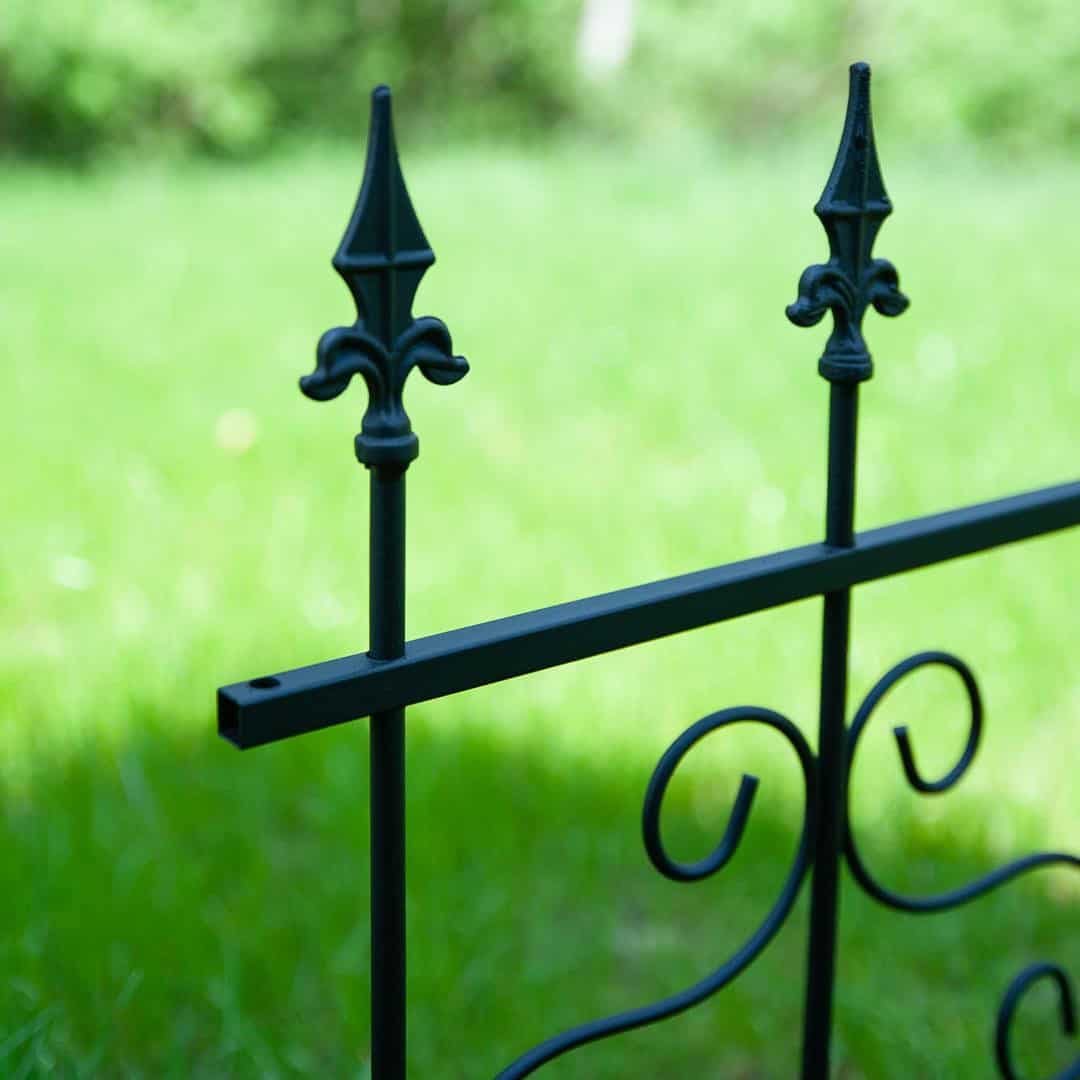 Gartenpalisade Metall Schwarz – Beeteinfassung mit Muster, 46 × 60 cm