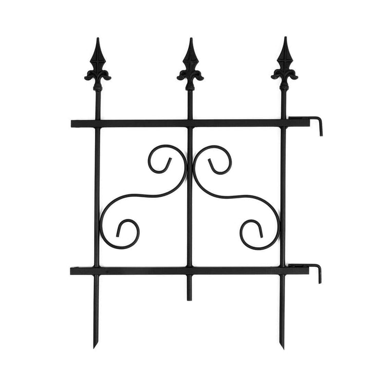 Gartenpalisade Metall Schwarz – Beeteinfassung mit Muster, 46 × 60 cm