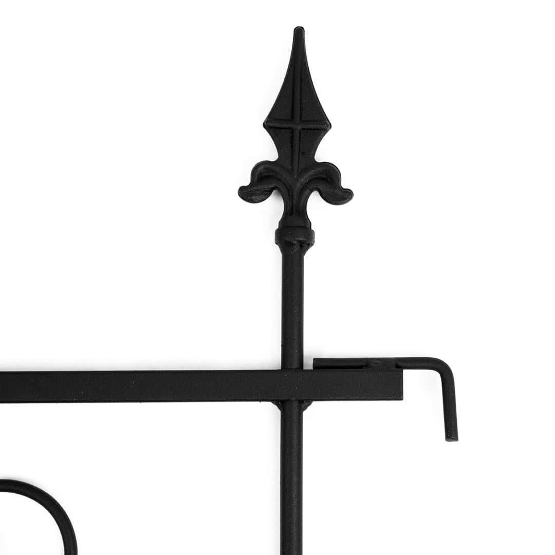 Gartenpalisade Metall Schwarz – Beeteinfassung mit Muster, 46 × 60 cm