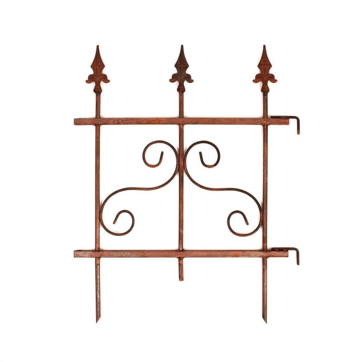 Gartenzaun Element Metall Rostoptik 46 × 60 cm – Dekorative Beeteinfassung mit Muster