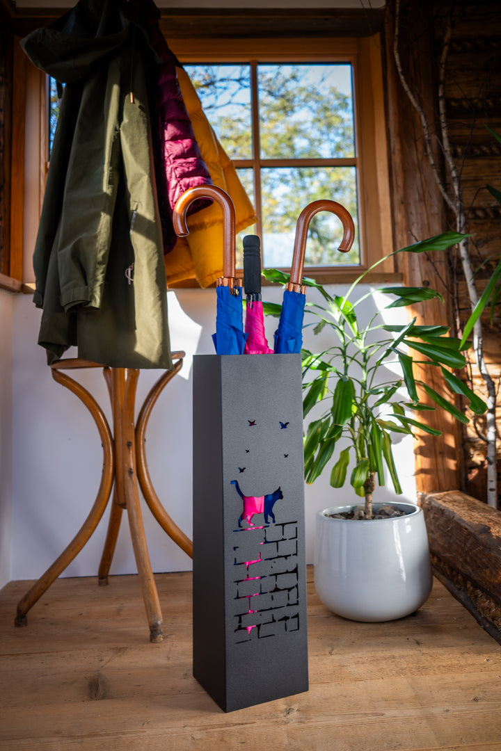 Metal Umbrella Stand – Umbrella Holder with Leaf Motif