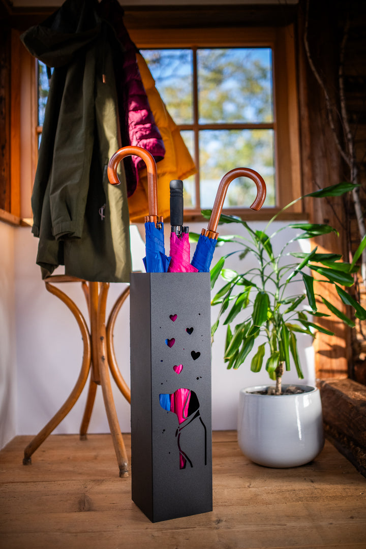 Metal Umbrella Stand – Umbrella Holder with Leaf Motif