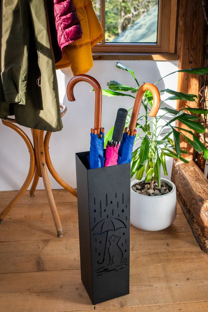Metal Umbrella Stand – Umbrella Holder with Leaf Motif