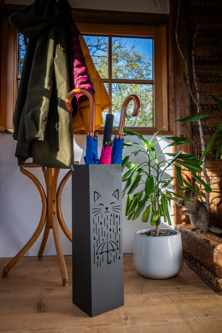 Metal Umbrella Stand – Umbrella Holder with Leaf Motif