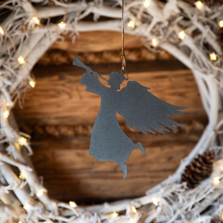 Engel mit Trompete aus Metall – Weihnachtsdekoration
