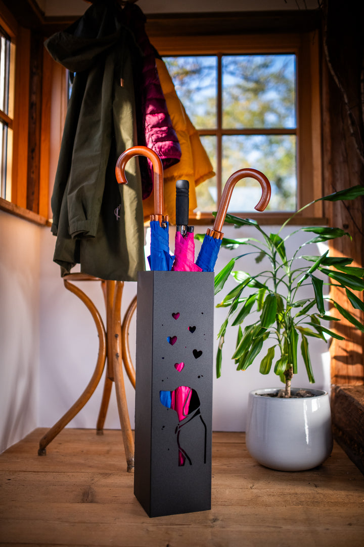Metal Umbrella Stand – Umbrella Holder with Leaf Motif