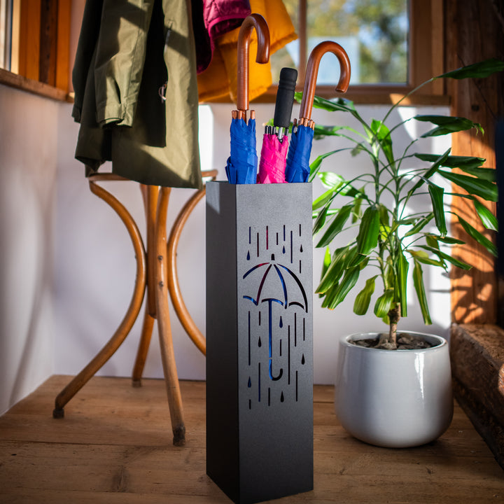 Metal Umbrella Stand – Umbrella Holder with Leaf Motif