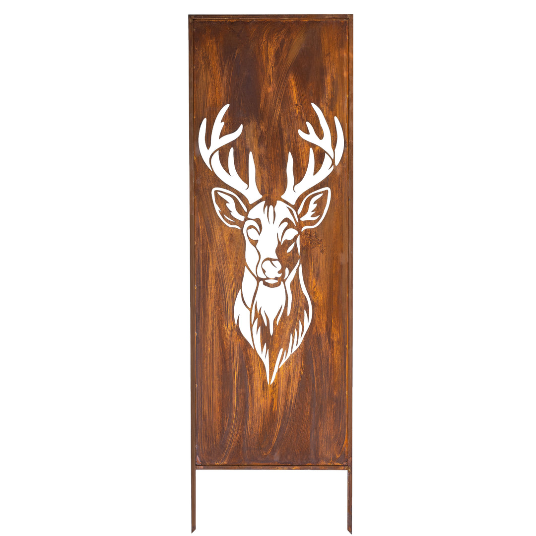 Sichtschutz Gartenpaneel Metall – Motiv Elch, 160 × 50 cm