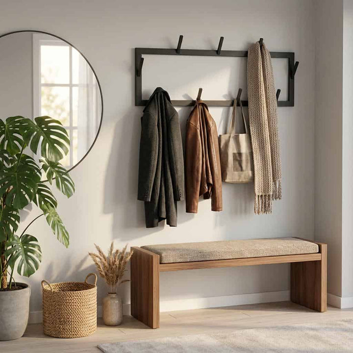 Wandhakenleiste aus Metall Schwarz – Moderner Wandhaken für Flur und Garderobe