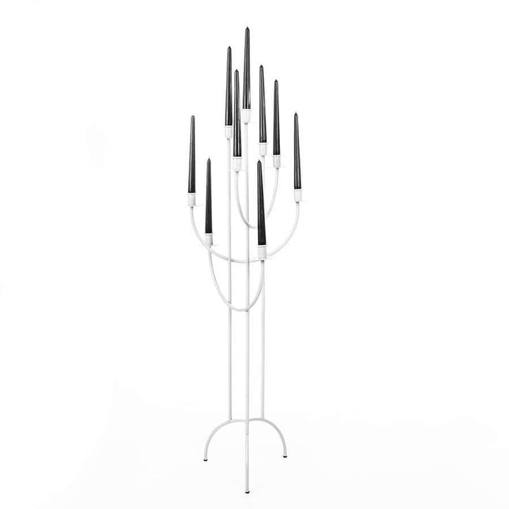 Hoher Kerzenhalter LOFT aus Metall – Hellgrau, 108 cm