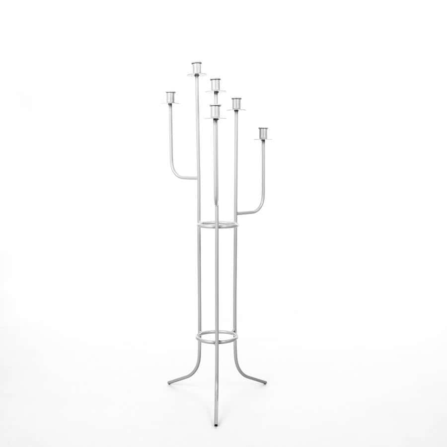 Kerzenhalter loft aus Metall – Hellgrau, 98 cm