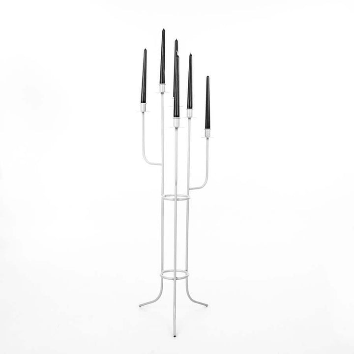 Kerzenhalter loft aus Metall – Hellgrau, 98 cm