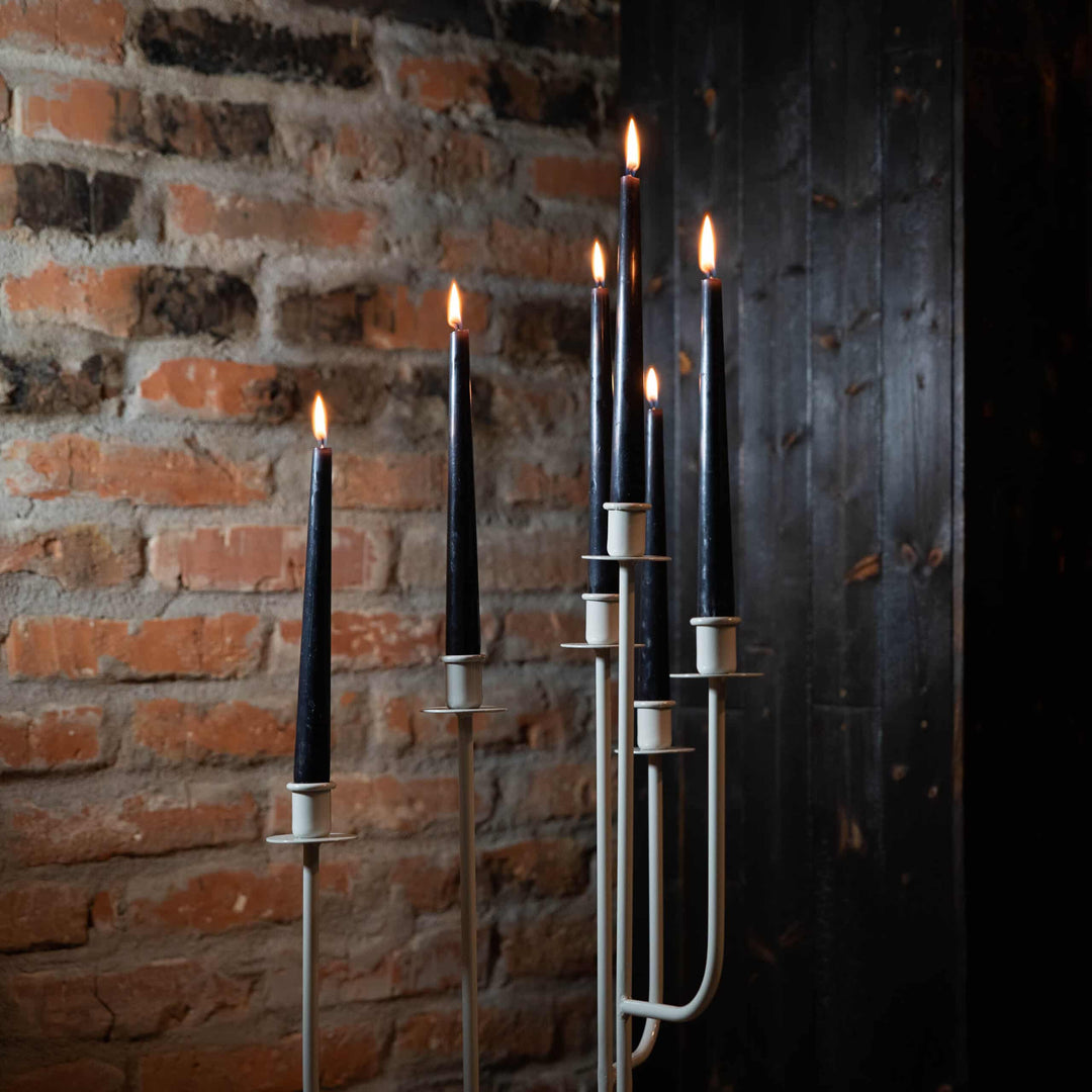Kerzenhalter loft aus Metall – Hellgrau, 98 cm