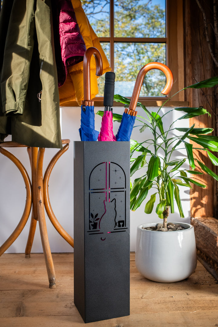 Metal Umbrella Stand – Umbrella Holder with Leaf Motif