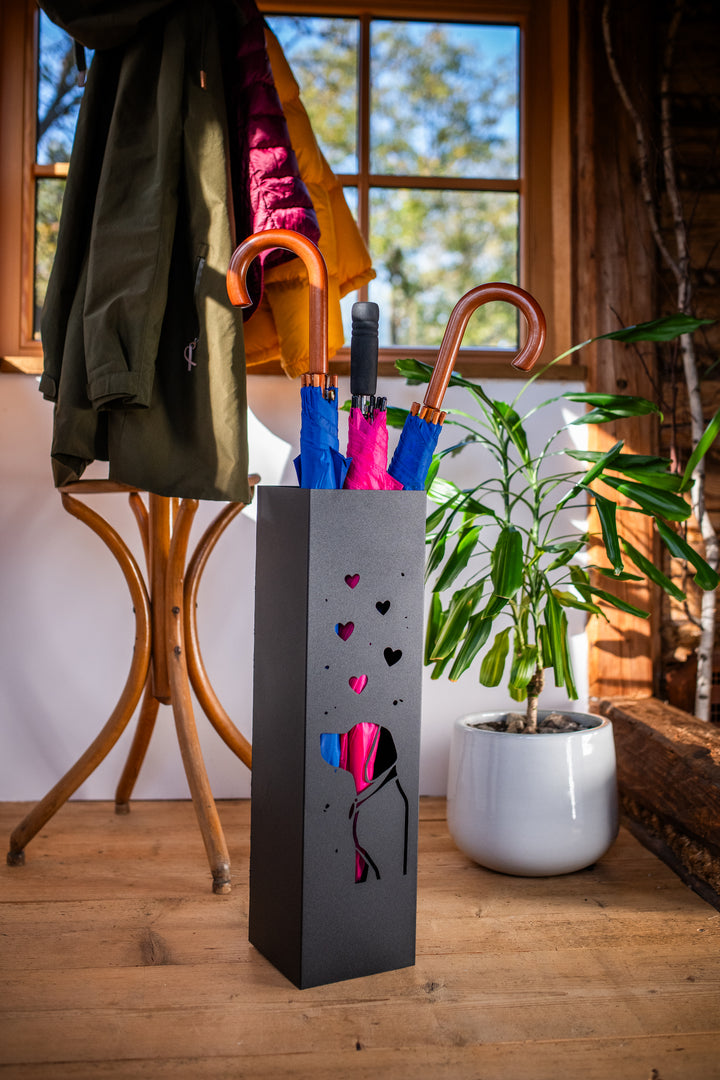 Metal Umbrella Stand – Umbrella Holder with Leaf Motif