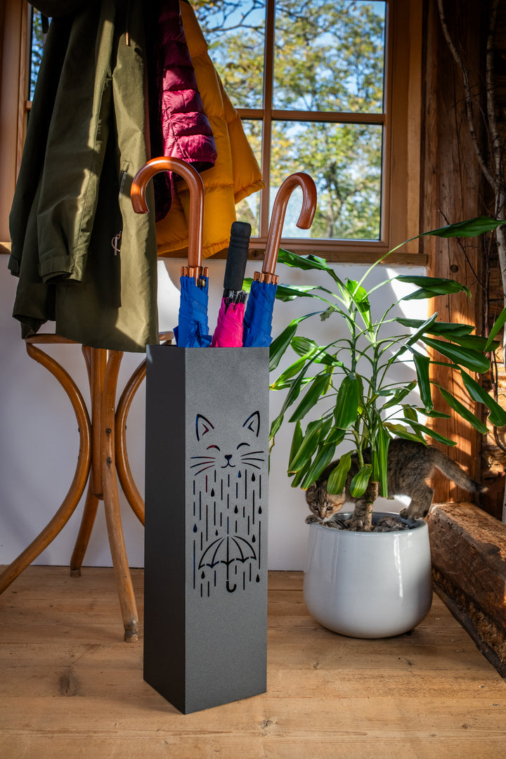 Metal Umbrella Stand – Umbrella Holder with Leaf Motif