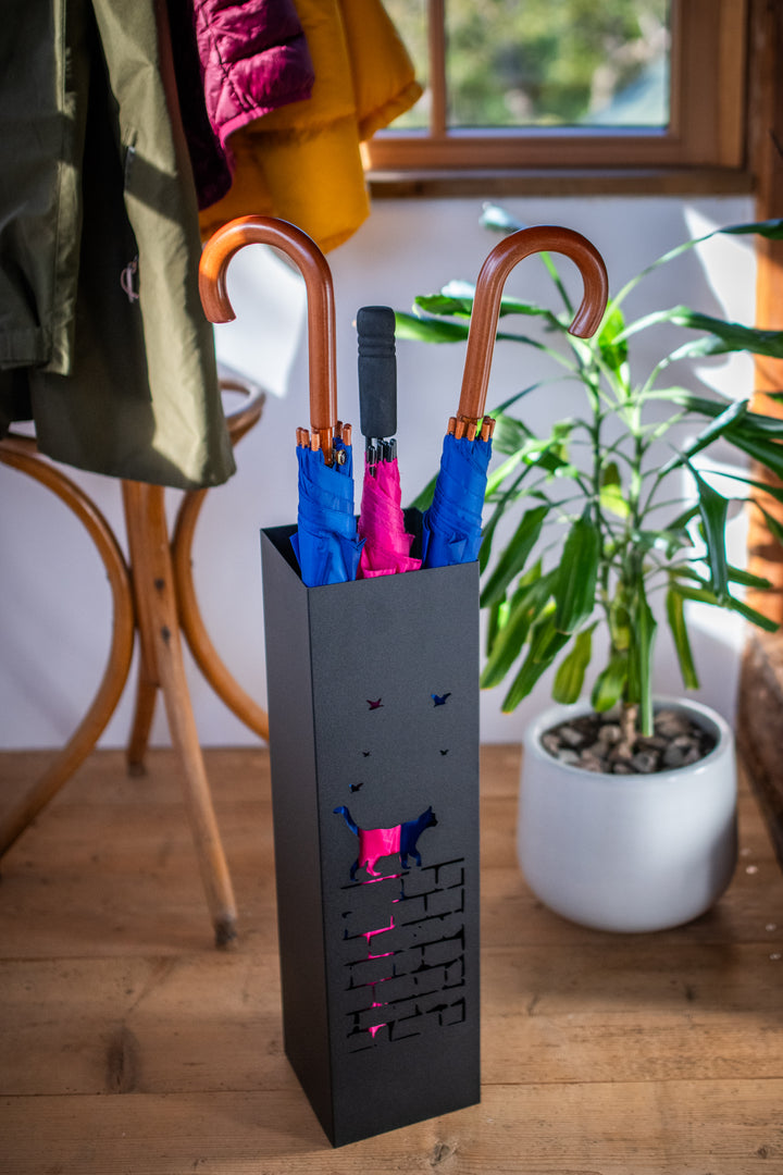 Metal Umbrella Stand – Umbrella Holder with Leaf Motif