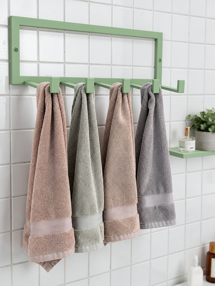 Wandgarderobe aus Metall mit Ablage | Handtuchregal und Garderobenhaken | Verschiedene Farben | Im Loft-Stil | 75 × 30 × 25 cm