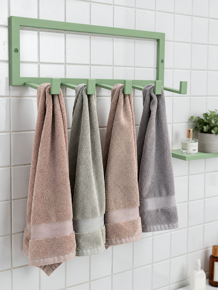 Wandgarderobe aus Metall mit Ablage | Handtuchregal und Garderobenhaken | Verschiedene Farben | Im Loft-Stil | 75 × 30 × 25 cm