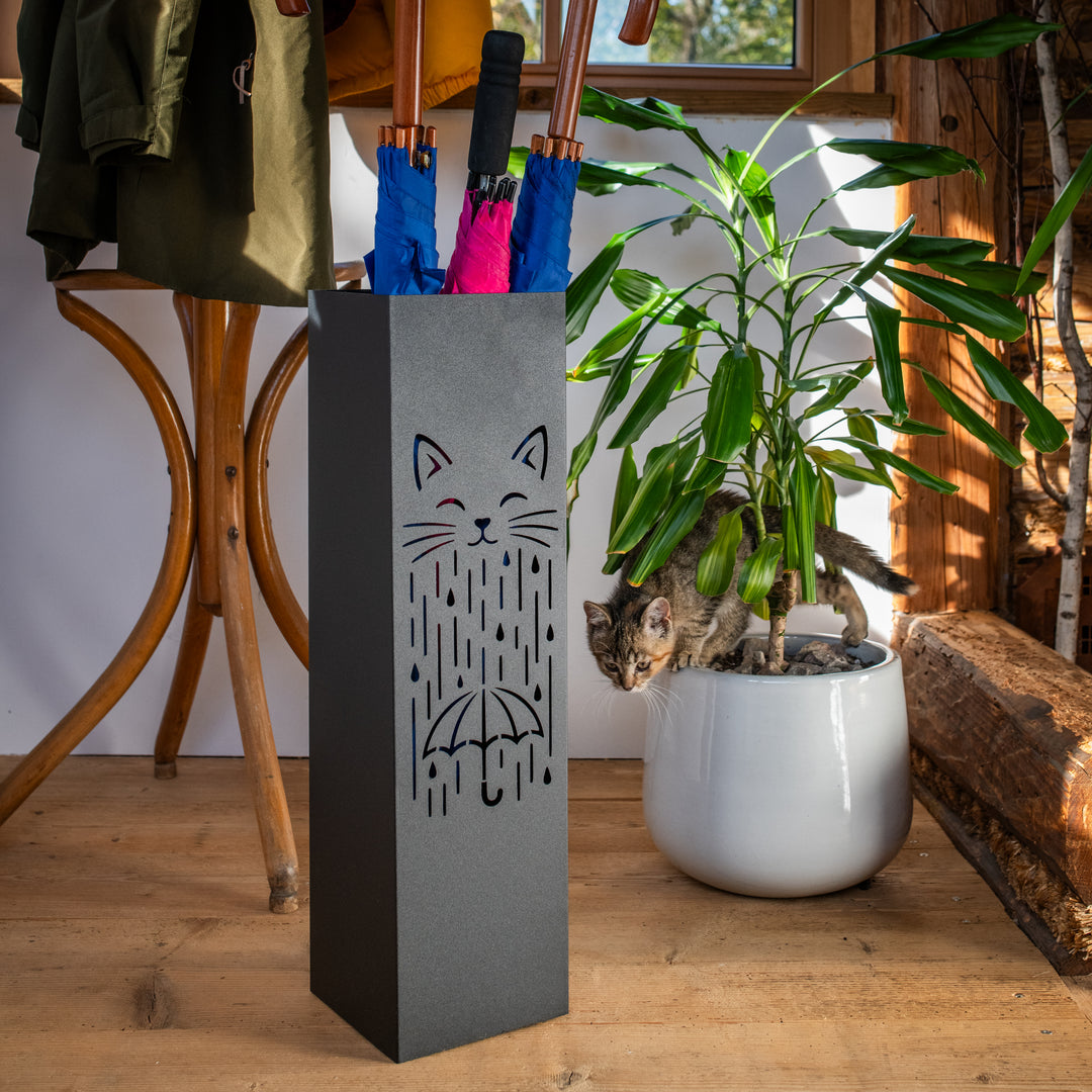 Metal Umbrella Stand – Umbrella Holder with Leaf Motif