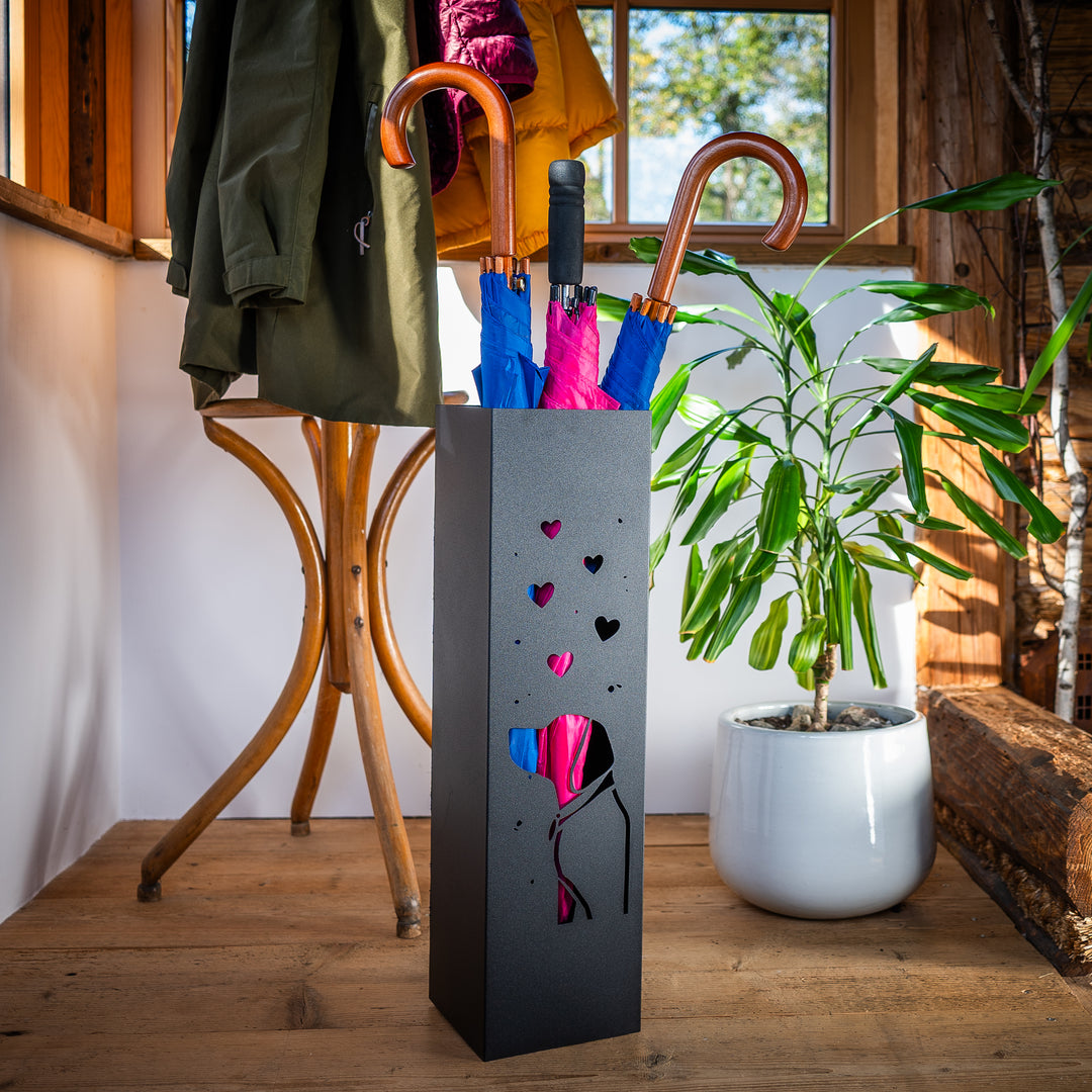 Metal Umbrella Stand – Umbrella Holder with Leaf Motif