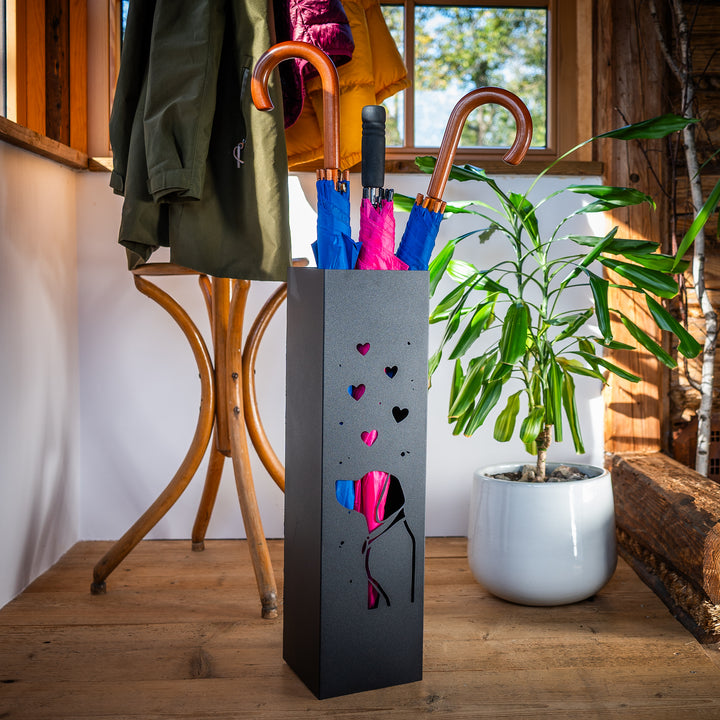 Metal Umbrella Stand – Umbrella Holder with Leaf Motif
